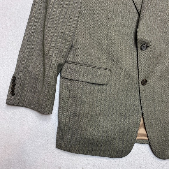 Lauren Ralph Lauren Blazer Mens 42L Olive Wool Herringbone Jacket - Picture 4 of 13